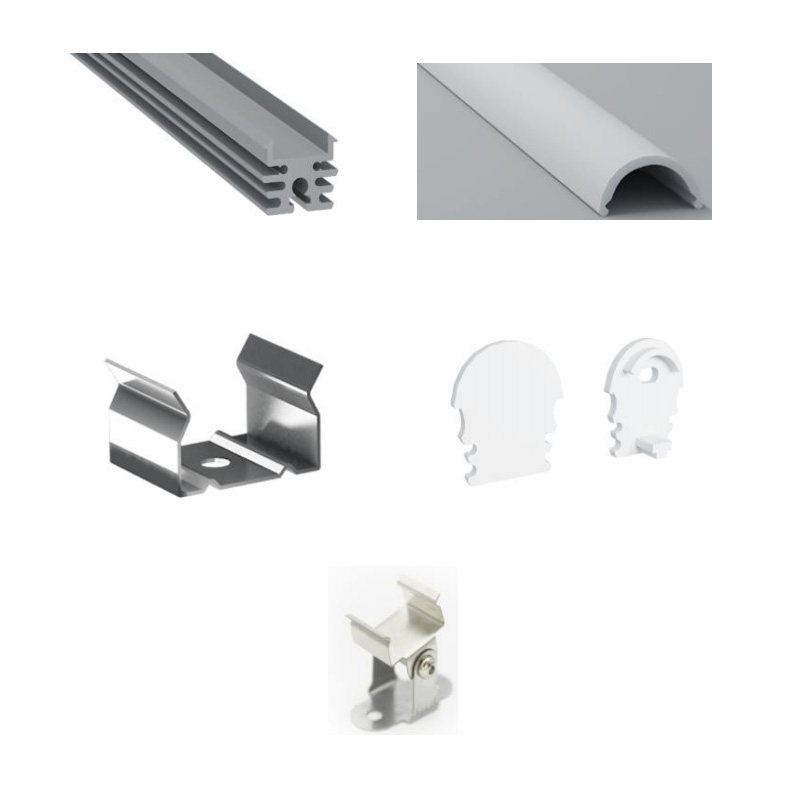 Aluminum LED Diffuser Channel For 12mm LED Strip Lighting Aluminum LED Diffuser Channel For 12mm LED Strip Lighting